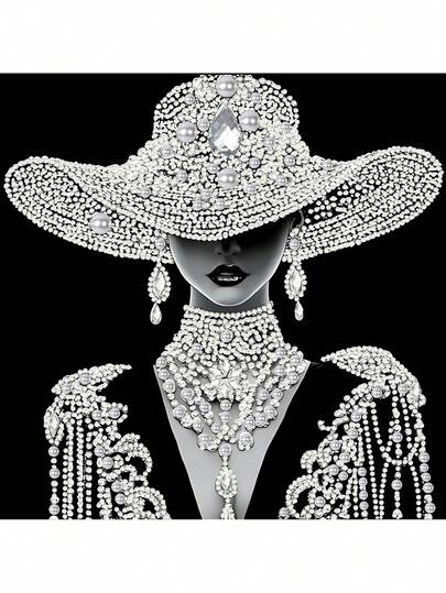 Bộ tranh đính kim cương hình quý cô thanh lịch, tranh thêu một phần 5D hình dáng đặc biệt tự làm với kim cương pha lê, đồ trang trí nhà cửa, quà tặng thủ công sáng tạo, hoàn hảo để trang trí tường nhà và văn phòng, làm quà tặng cho bạn bè và gia đình, không khung.