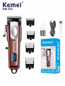 Kemei 1 pieza Cortadora de pelo eléctrica recargable para hombres, con ajuste de precisión, recortadora de barba inalámbrica profesional con peine ajustable - Rojo - Ver 12