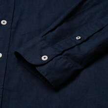 Áo sơ mi dài tay AF Cotton/Linen, kiểu dáng thường ngày, phù hợp cho công sở, đi làm hoặc hoạt động ngoài trời. - Màu xanh đậm - Xem 5