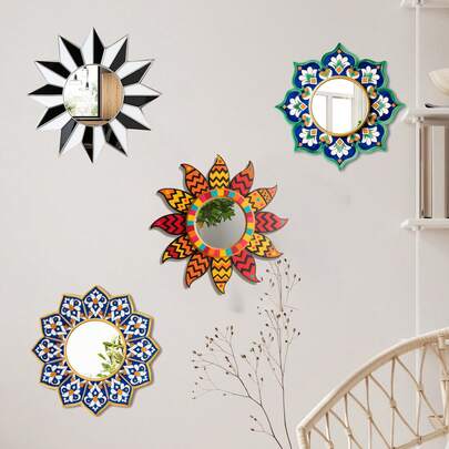 OUTANA قطعة واحدة ملصق مرآة أكريليك بوهيمي ثنائي الأبعاد. هذا الملصق المرآة عباد الشمس القابل للإزالة والذاتي اللصق مثالي لتزيين المرايا في منزلك. إنه مقاوم للماء والرطوبة وسهل التنظيف، مما يجعله مثاليًا لديكور الحائط في غرف المعيشة والنوم والحمامات. كملصق زخرفي، إنه الخيار المثالي للأعياد والتخرج وديكور الربيع وإعداد غرف العودة إلى المدرسة ولوازم المدرسة.