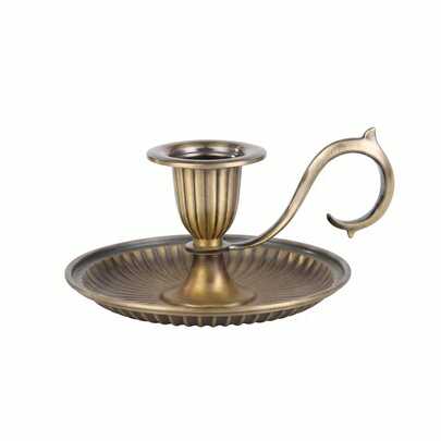 金/银/仿古黄铜金属烛台，带把手 - 家居装饰、婚礼、节日奢华烛台