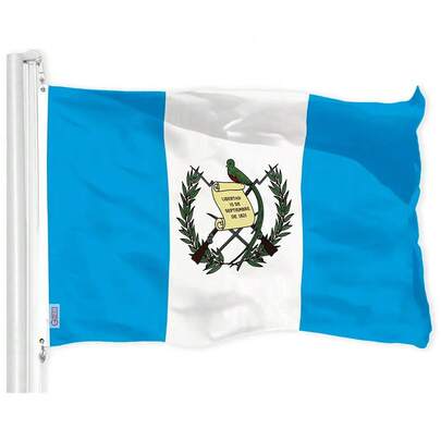 G128 Guatemala Guatemalan |   3x5 Feet |   Printed 150D, Indoor/Outdoor, Vibrant Colors, Brass Grommets, Quality Polyester