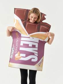 Adult Chocolate Costume Jumpsuit, Romantic Cosplay Prop For Valentine's Day, Halloween, Christmas, Carnival - Chocolate - View 2