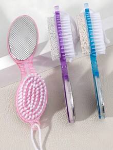 1/2 Pcs (4-In-1) Pedicure Set, Including Pumice Stone, Hand And Toe Nail Cleaning Brush, Metal File And Sandpaper Board, And Nail Foot Scrub Callus Remover Set - Multicolor - View 3