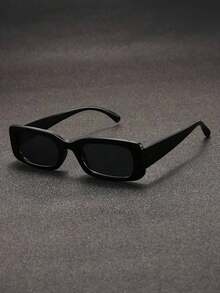 1pc Y2K Square Frame Cute Casual Party Fashion Fashion Glasses For Men And Women - 黑色 - 查看 3