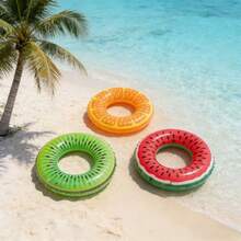 1 pieza Flotador inflable de fruta para nadar, flotador de piscina grueso para adultos, diseño lindo de sandía/kiwi/naranja, material de PVC duradero, adecuado para playa, lago, fiesta en la piscina - Multicolor - Ver 4
