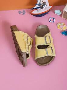 New Summer Sandals, Fashionable Beach Shoes, Thick Sole Comfortable Soft Girls Slippers - Yellow - View 5