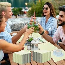 25pcs/50pcs/75pcs/Set Soft Edged 2-Ply Cocoa Soft Tissue Paper Napkins, 24cm*24cm Unfolded, Suitable For: Wedding, Tea Party, Birthday Party Decoration, Party Decoration, Party Supplies, Holiday Decoration, Holiday Supplies - Quantity - View 3