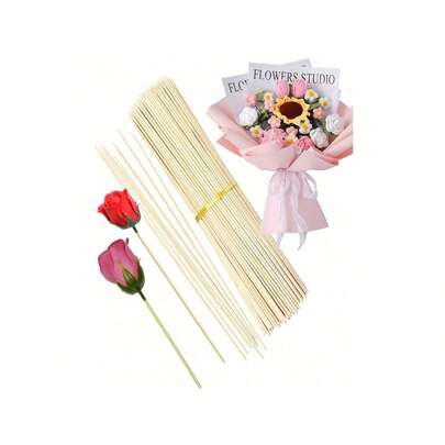 Disposable BBQ Skewers, Fruit Skewers, Candied Hawthorn Skewers, Snack Bamboo Skewers, Handmade Floral Craft, Suitable For Outdoor Barbecue, Picnic, Camping, Beach Grilling, Night Market