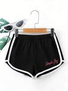 Bộ 2 món gồm áo croptop và quần short phối màu in hoa dành cho nữ tuổi teen, chất liệu mềm mại, trang phục mùa hè thường ngày, quần áo nữ, trang phục tuổi teen, quần short nữ, bộ đồ nữ. - màu đen - Xem 7