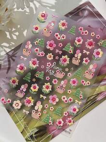 Sunflower Flowers Nail Art Sticker, 1pc Self-Adhesive DIY Nail Stickers And Decals - Nail Supplies And Nail Charms Nail Tools For Girls And Women- Spring Summer Nails For Nail Art Home Salon - Multicolor - View 11