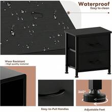 Simple Deluxe Nightstand 2 Drawers Dresser For Bedroom, 3-Tier Bedside Table With Fabric Bins, Night Stand Set 2, End Table For Living Room T9VR - 黑色 - 查看 5