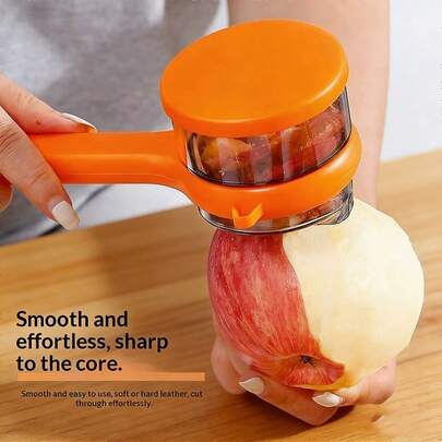 1 Stück Multifunktions-Schäler mit Aufbewahrung, Vor- und Rückwärtsdrehen zum Schälen & Aufbewahren, vielseitiger Haushaltsschäler ohne Verschmutzung, kein Spritzen beim Schälen