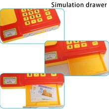 适合3岁以上儿童的玩具收银机，女孩角色扮演收银员玩具，逼真的收银台玩具套装（不含电池） - 彩色 - 查看 8