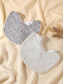 2pcs Baby Bibs, Decorative Bibs For Newborn Girls, Baby Shower Gift - Multicolor - View 10