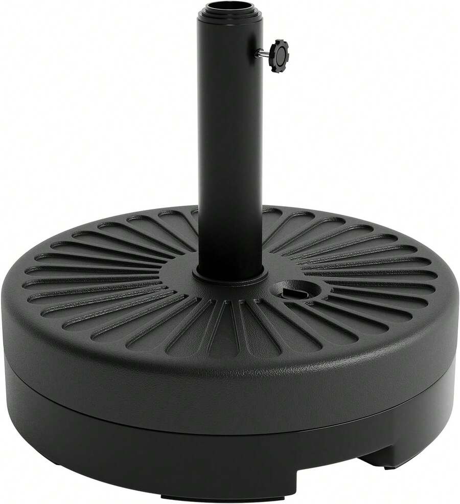 Base de paraguas de patio, diseño pesado con adaptador de poste ajustable se ajusta a polos de 1,5" a 2,1" para paraguas de 7,5-11 pies, resistente a la corrosión y resistente al viento para al aire libre, patio, piscina, cubierta - Negro - Ver 1