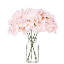 10pcs Artificial Hydrangea Flower Heads And Stems Combination, Suitable For Decorating Weddings, Home Gardens, Parties, Home Decor, Valentine's Day Gifts, DIY Crafts - Baby Pink - View 2