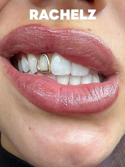 Cappucci per denti singoli cavi RACHELZ, stile hip hop, per donne e uomini, bracciali semplici lucidi per griglie dentali, accessori per cosplay, regalo di Natale