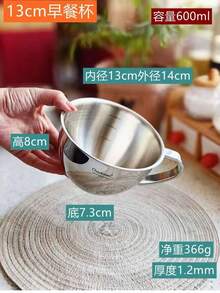 这款18/10不锈钢双层带把手碗非常实用，隔热防烫，适合盛放早餐燕麦片、牛奶、食物和汤。 - 查看 10