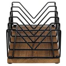 MyGift Organizador de 2 piezas para CD soporte de torre para DVD organizador compacto de discos de mesa - Capacidad para 50 estuches tipo joyero madera maciza rústica vintage quemada y metal negro - Madera quemada y metal negro - Ver 6