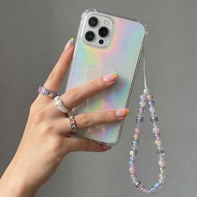 Cordón para teléfono hecho a mano, resistente a los golpes, multicolor y con cuentas, compatible con iPhone y varios accesorios de teléfono, decoración de llave, estuche para auriculares, decoración de primavera