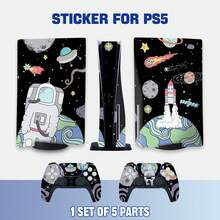 1 Set de Pegatinas de Piel Impresas para Consola de Juegos Edición Disco, Resistentes a Arañazos, Antideslizantes, Diseño Creativo (3 Piezas/Set) - Ver 2