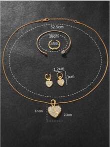 1 Set Women's Watch, Fashionable & Elegant, Round Roman Numeral Quartz Watch With Necklace, Ring, Earrings And Bracelet Jewelry Set, Suitable For Daily Wear, Birthday, Back To School, Thanksgiving And Romantic Occasions, Perfect Gift (Excluding Gift Box) - Gold - View 6