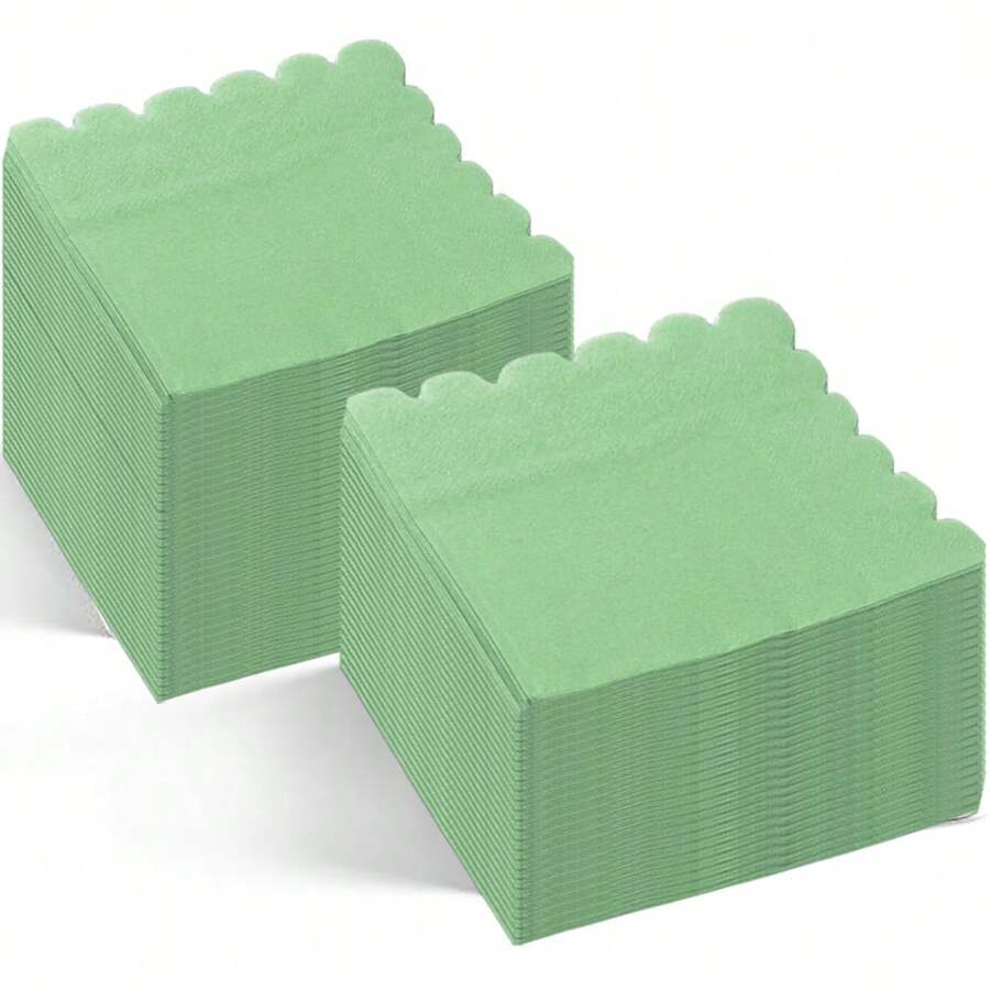 25pcs/50pcs/75pcs/Set Soft 2-Ply Clover Green Paper Napkins, 24cm*24cm Unfolded, Suitable For: Wedding, Tea Party, Birthday Party Decoration, Party Decoration, Party Supplies, Holiday Decoration, Holiday Supplies - Quantity - View 1