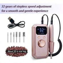 GANLAIX 電動美甲磨甲機 20000RPM 可充電式美甲工具組 1600mAh 無線指甲與足部護理工具 適用於壓克力/凝膠指甲 拋光與角質護理 沙龍與居家禮品 - 彩色 - 查看 11