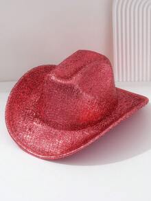 Luxury Sparkling Rhinestone Fringe Western Cowboy Hat, Suitable For Single Party Theme Events And Outfits - Solid Color - View 15