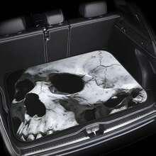 1 pieza Alfombra extra gruesa para maletero de coche con estampado de calavera, revestimiento impermeable y a prueba de polvo, fácil de limpiar, adecuado para SUV, sedán, camioneta, protege eficazmente el maletero - 100 cm x 75 cm - Ver 8