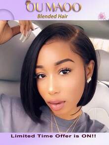 200% Ultra High Density Stright Wig - 13x6 HD Lace Front Human Blended Hair Ear To Ear HD Lace Frontal, Pre-Plucked Wear Go Glueless Wig For Women, Ultra Full Voluminous Curls & Secure Fit, No Glue & Ready To Wear - Natural & Black - View 2