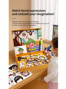 1 Set Creative Cartoon Magnetic Puzzle Scenario Cognitive Educational Pretend Play Toy, Children Magnetic Game Board, Baby Early Learning Magnetic Puzzle - Multicolor - View 8