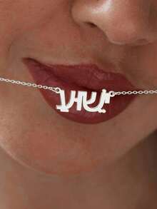 1 chiếc vòng cổ khắc tên, quà tặng trang sức, vòng cổ mặt dây chuyền chữ, quà tặng Bar&Bat, vòng cổ Israelite dành cho nữ. - Nhiều màu - Xem 7