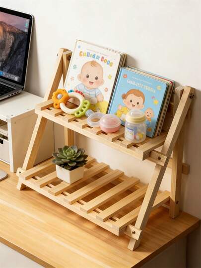 1 chiếc kệ để bàn hình tam giác - Kệ đựng đồ và sách bằng gỗ tiết kiệm không gian, thích hợp cho phòng trẻ em, phòng ngủ, nhà trẻ, văn phòng, ký túc xá hoặc nhà ở, được làm từ chất liệu gỗ tự nhiên, có thể dùng để đựng nhiều vật dụng và đồ trang trí.