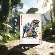 1 Set Jurassic Dinosaur Series Playing Cards, Dreamy And Thrilling, Combining Mysterious Background And Cute Messengers, Unexpected Magic Surprises In Every Game, Essential For Leisure And Entertainment - Apricot - View 3