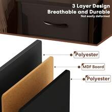 Simple Deluxe Nightstand 2 Drawers Dresser For Bedroom, 3-Tier Bedside Table With Fabric Bins, Night Stand Set 2, End Table For Living Room T9VR - 黑色 - 查看 3