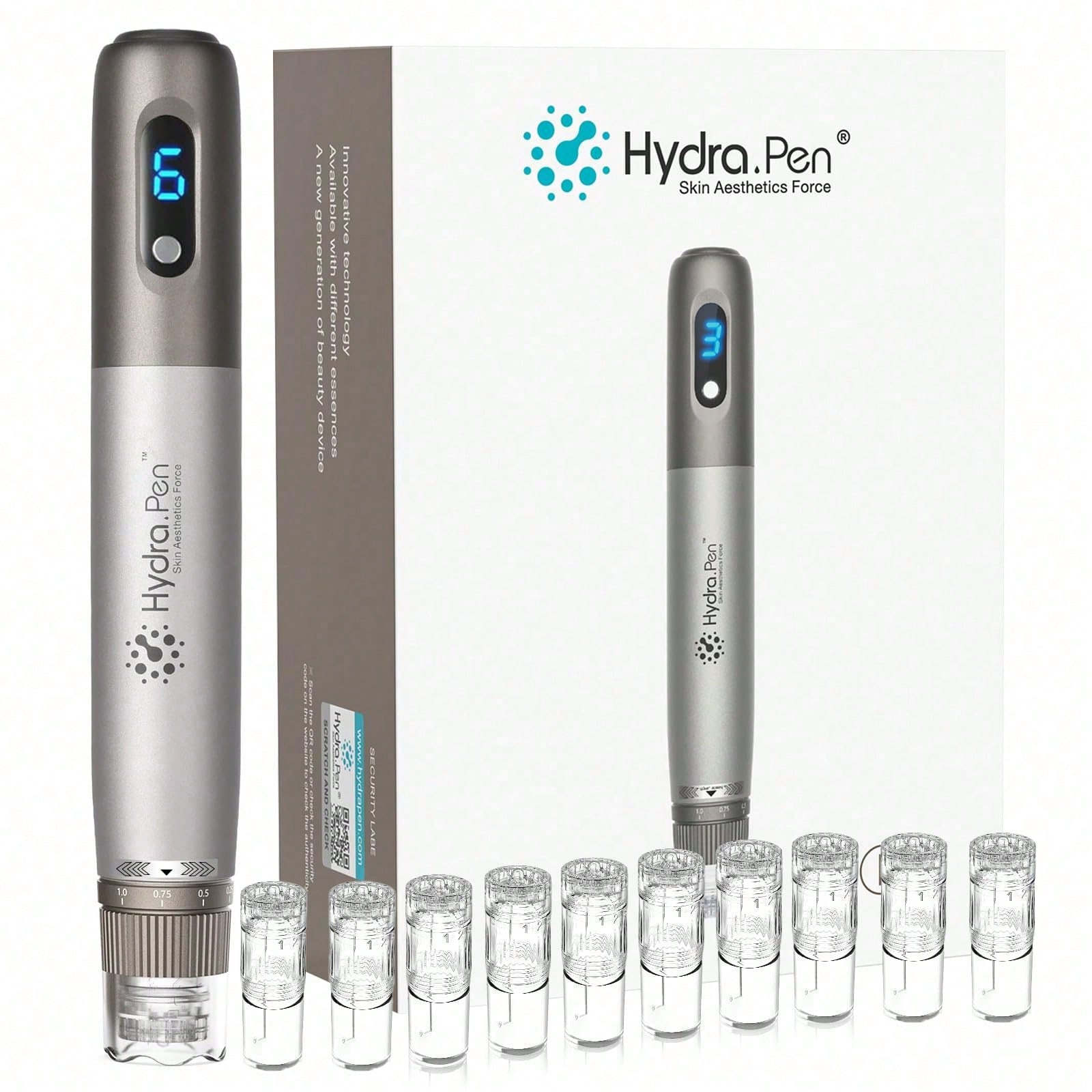 Hydra Pen H3 Electric Skin Care Tool, 10 Nano Ink Cartridges, Controllable Liquid Adjustment, Wireless Charging, LED Display, 6-Speed Adjustable Beauty Moisturizing Tool, Suitable For Face, Neck And Home Use