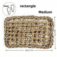 1 chiếc lưới leo trèo đan tay cho vẹt, đồ chơi võng cỏ nước tự nhiên, đồ chơi đu quay cho thỏ/chim, đồ chơi thú cưng tự làm. - Xem 9