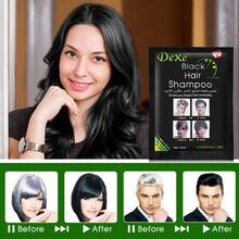 Champú castaño oscuro, champú con tinte para el cabello, apto para cabello natural, efecto duradero, fórmula de acción rápida, unisex (25 ml*10 unidades). - Oscuro - Ver 4