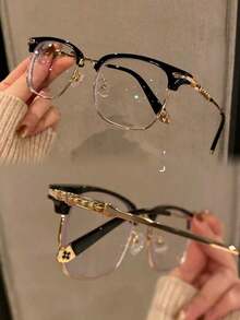 Luxurious And Elegant Reinstallation Manufacturing Court Style Blue Light Glasses,Blue Light Glasses For Woman Men Safety Glasses  Glasses Protection Computer Gaming Glasses Women Cute Light Weight Red Frame Oversized Non Prescription Small Face Square Cat Eye Reduce Eye Fatigue On Computers, TVs, Phones, And Games, Suitable For Computer Lense Screen Protector Plain Glasses Clear Lens Glasses Blue Light Light Blocking Glasses Blue Light Glasses Light Glasses For For Women Men Light Glasses For Glasses For Women 99 Blue Light Glasses For Woman Blue Light Glasses Women/Men, Fashion Round Frame UV Ray Filter Computer Gaming Glasses Computer Glasses - Anti Eyestrain & UV Glare Protection Anti Glare - 烏亮 - 查看 12