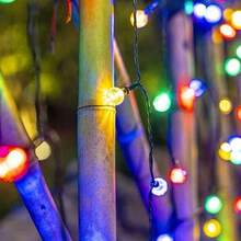 39.3英尺/22.9英尺/16.4英尺太阳能灯串，8种闪烁模式，配有100/50/20个LED泡泡球，现代风格，塑料材质，开关控制，适用于花园、圣诞节、婚礼、生日、节日装饰。 - 太陽能氣泡球 - 查看 3