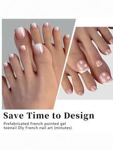 Toe Nail Press Ons, French Tips Toe Press On Nails, 120pcs Square Pre-Designed Soft Gel Thick False Toenail Extension, Berry Pink Full Cover Acrylic For DIY 12 Sizes - Coral Pink - View 5