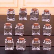 6/12/24/48个装方形玻璃瓶带盖，小玻璃罐，多用途迷你试管，适用于糖果、药水、香料、DIY工艺品、礼品、生日、婚礼和派对 - 彩色 - 查看 16