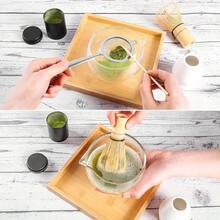 手工日式抹茶绿茶道茶碗，带嘴玻璃抹茶碗，400毫升/13.5盎司大号玻璃沙拉/汤/果汁碗 - 透明 - 查看 8