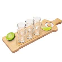 Tequila Shot Board Set - Serving Tray, Lemon Space, Salt Rimmer,Bamboo Wine Glass And Condiment Rack Anti Slip Stable With Divided Compartments(NO GLASSES) - Conventional - View 4
