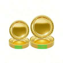 7英寸+9英寸豪华金边圆形纸盘套装，适用于婚礼甜点和主菜、生日派对蛋糕、周年纪念宴会、商务茶歇、节日聚会、牛排和意面、下午茶点心等场合，优雅精致的金色餐盘。 - 金色 - 查看 6