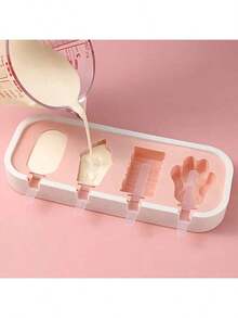 硅胶布丁冰淇淋模具 - 家用冰淇淋模具，趣味造型，卡通图案（动物、水果） - 轻巧易用，夏季必备 - 彩色 - 查看 6