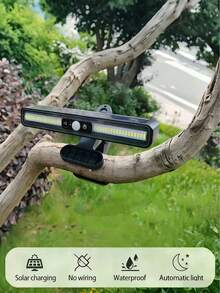 1/2/3pcs Solar Powered Motion Sensor Clip Light - IP65 Waterproof, Bright 5630 LED Bulbs, Auto On/Off, Clamp Or Wall Mount. Suitable For Camping, Garage, Yard And Commercial Lighting; Durable Construction. Great For Christmas Gifts And Decor. - Multicolor - View 5