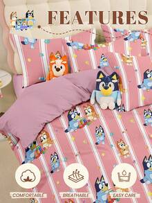 Bluey Bộ ga trải giường họa tiết Bruie 2/3 món, Bộ chăn ga gối họa tiết Bruie, Bộ chăn ga gối mềm mại chống xù lông, Ga trải giường thoáng khí thân thiện với da, Bộ ga trải giường thiết kế hoạt hình, Phù hợp cho giường đôi, giường cỡ Full, giường cỡ King và giường cỡ Queen, Sử dụng được cả bốn mùa, Bộ ga trải giường phòng ngủ và ký túc xá họa tiết Bruie dễ thương hiện đại, Có thể giặt máy, Trang trí mùa xuân hè, Trang trí nhà cửa, Sản phẩm mới mùa xuân hè - Nhiều màu - Xem 6